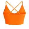 Design by Olivia Women's Seamless Padded Workout Sports Bra Cami Cropped Yoga Tank Top with Adjustable Straps Neon Orange SM view 3