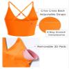 Design by Olivia Women's Seamless Padded Workout Sports Bra Cami Cropped Yoga Tank Top with Adjustable Straps Neon Orange SM view 4