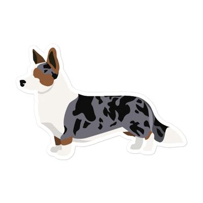 Blue Merle Cardigan Welsh Corgi Dog Lover Owner Vinyl Sticker