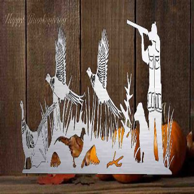 4ft pheasant hunting scene 01289