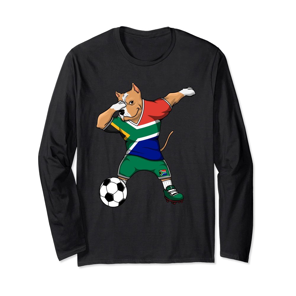 Dabbing Pitbull South Africa Soccer Fans Jersey Football Long Sleeve T-Shirt