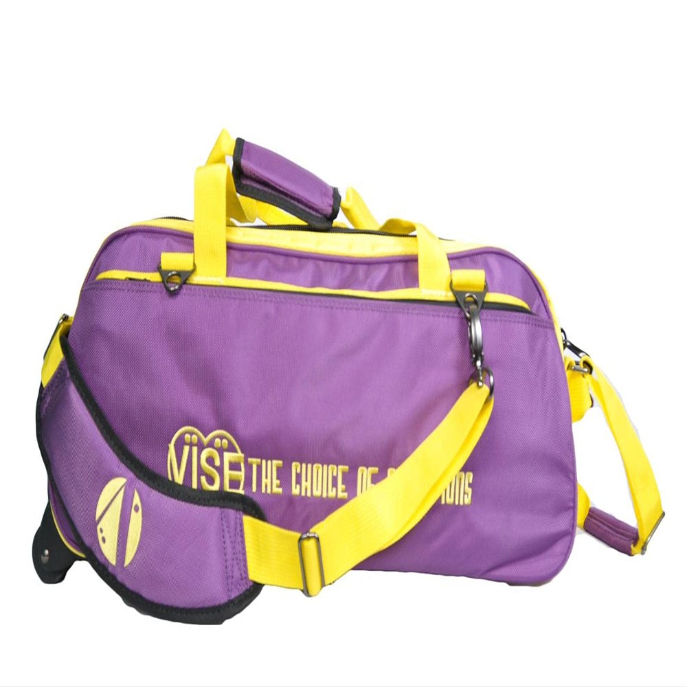 Vise Clear Top 3 Ball Tote Roller Bowling Bag- Purple/Yellow