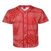 URBANJ Men's Baseball Jersey Button Down Shirts Size S-5XL (US, Alpha, 5X-Large, Regular, Regular, 047 Bandana Red) view 1