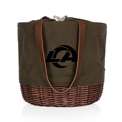 PICNIC TIME Los Angeles Rams Coronado Canvas and Willow Basket Tote
