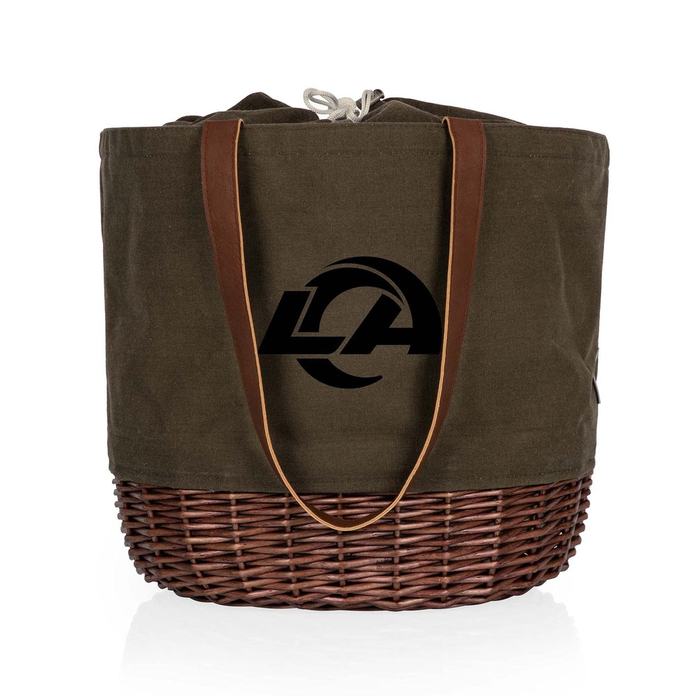 PICNIC TIME Los Angeles Rams Coronado Canvas and Willow Basket Tote