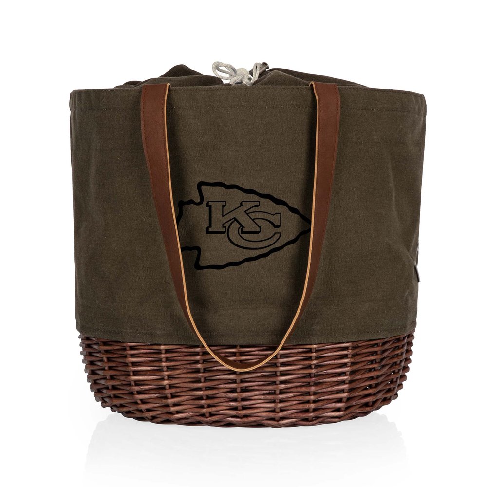 PICNIC TIME Kansas City Chiefs Coronado Canvas and Willow Basket Tote