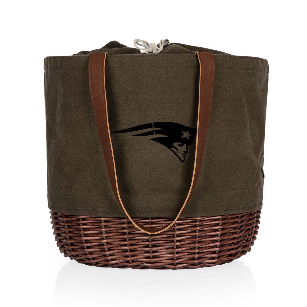 PICNIC TIME New England Patriots Coronado Canvas and Willow Basket Tote