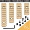 Pecawen 8 Pack Picatinny Rail Polymer Picatinny Rail Single Picatinny Rail, 5 5 7 7 9 9 11 11 Slots Tan view 2