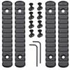 Pecawen 4 Pack Polymer Picatinny Accessory Rail Single Picatinny Rail, 13-13-13-13 Slots Black view 1