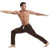 AMY COULEE Mens Cotton Athletic Pants Open Bottom Running Sweatpants Straight Leg Casual Joggers with Pockets (Chocolate Brown, XL) view 2