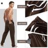 AMY COULEE Mens Cotton Athletic Pants Open Bottom Running Sweatpants Straight Leg Casual Joggers with Pockets (Chocolate Brown, XL) view 4