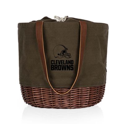 PICNIC TIME Cleveland Browns Coronado Canvas and Willow Basket Tote