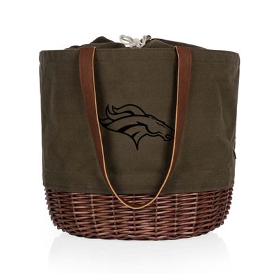 PICNIC TIME Denver Broncos Coronado Canvas and Willow Basket Tote