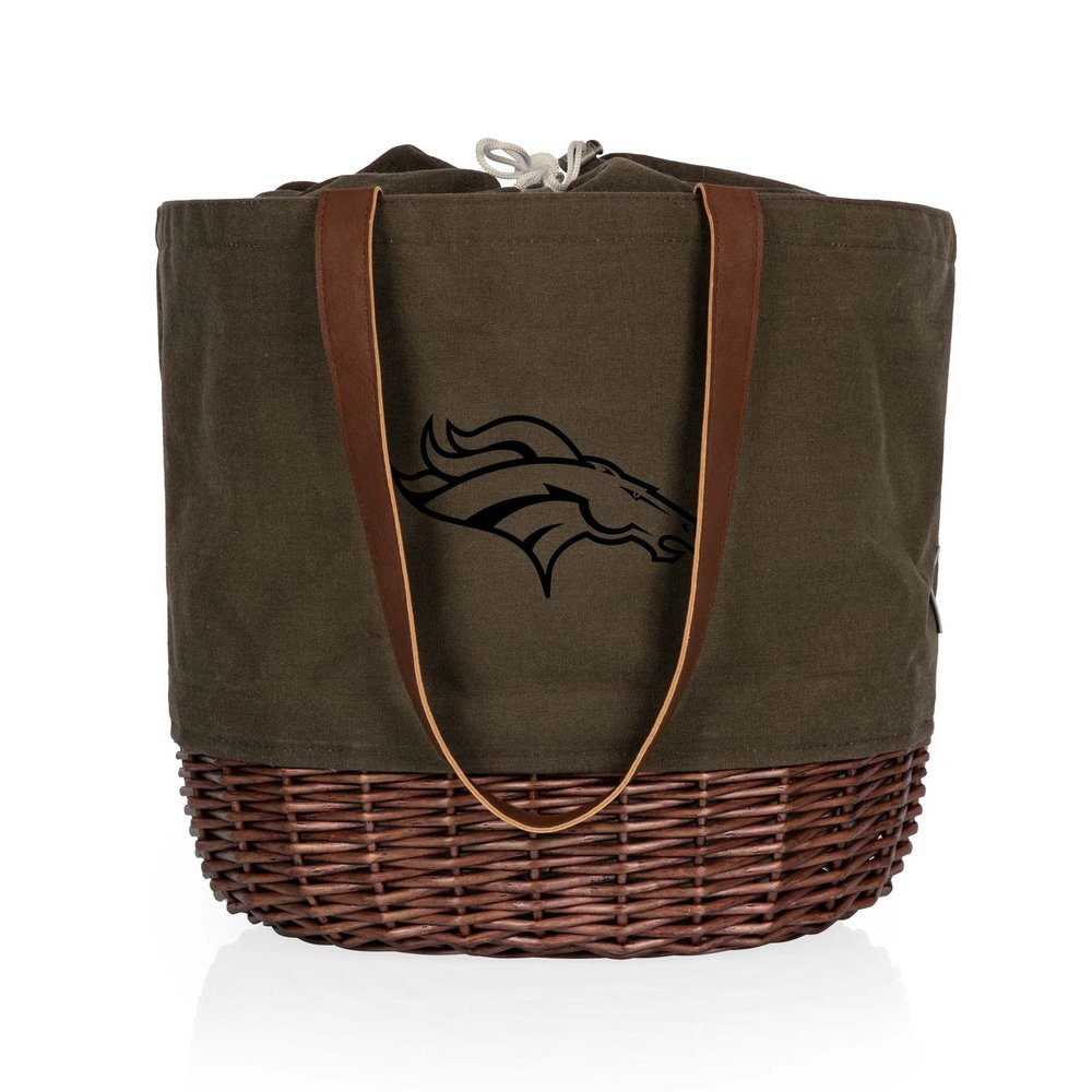 PICNIC TIME Denver Broncos Coronado Canvas and Willow Basket Tote