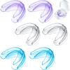 TOODOO 6 Pieces Braces Mouth Guard Kids Sports Mouth Guard for Kids Double Football Youth Mouthguards for Boxing Football Hockey Karate Basketball (Transparent, Transparent Purple/Blue) view 1