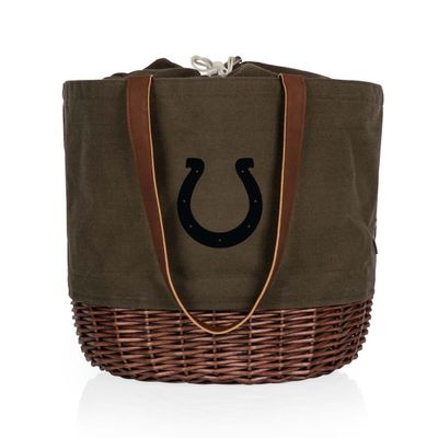 PICNIC TIME Indianapolis Colts Coronado Canvas and Willow Basket Tote