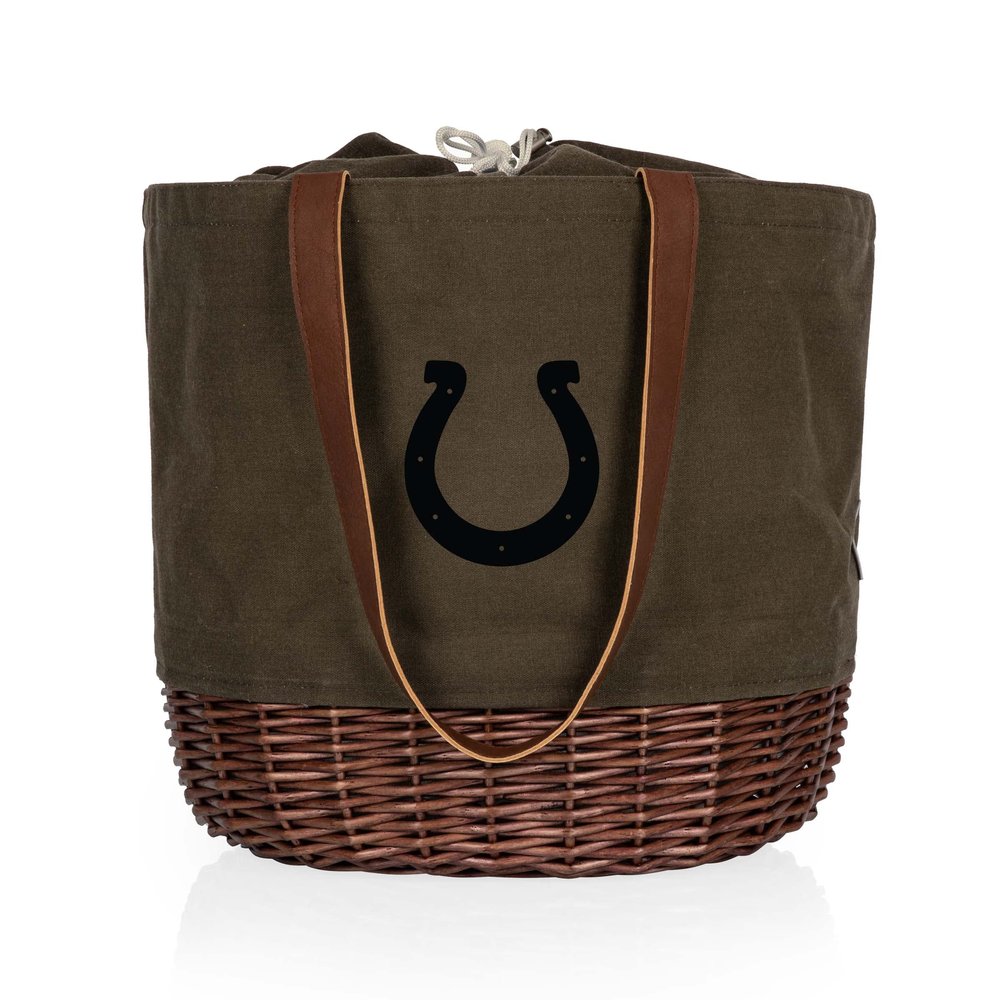PICNIC TIME Indianapolis Colts Coronado Canvas and Willow Basket Tote