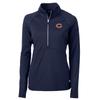 Cutter & Buck Women's Navy Chicago Bears Adapt Eco Knit Half-Zip Pullover Jacket view 1