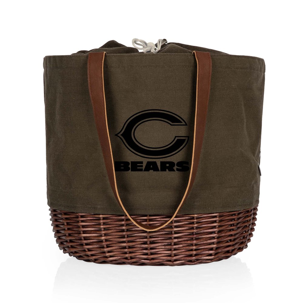 PICNIC TIME Chicago Bears Coronado Canvas and Willow Basket Tote