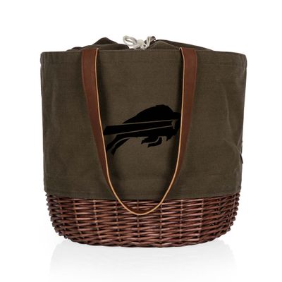 PICNIC TIME Buffalo Bills Coronado Canvas and Willow Basket Tote
