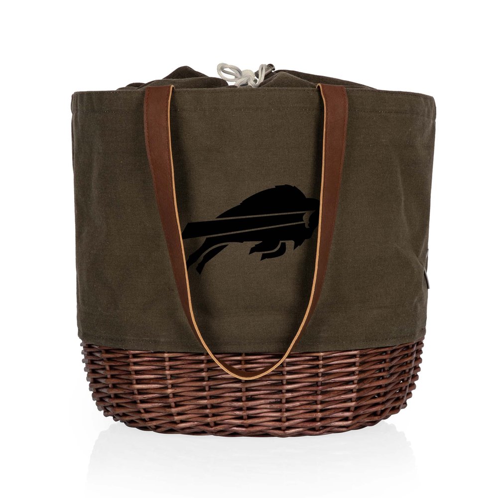 PICNIC TIME Buffalo Bills Coronado Canvas and Willow Basket Tote