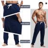 AMY COULEE Mens Cotton Athletic Pants Open Bottom Running Sweatpants Straight Leg Casual Joggers with Pockets (Navy, S) view 3
