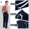 AMY COULEE Mens Cotton Athletic Pants Open Bottom Running Sweatpants Straight Leg Casual Joggers with Pockets (Navy, S) view 4