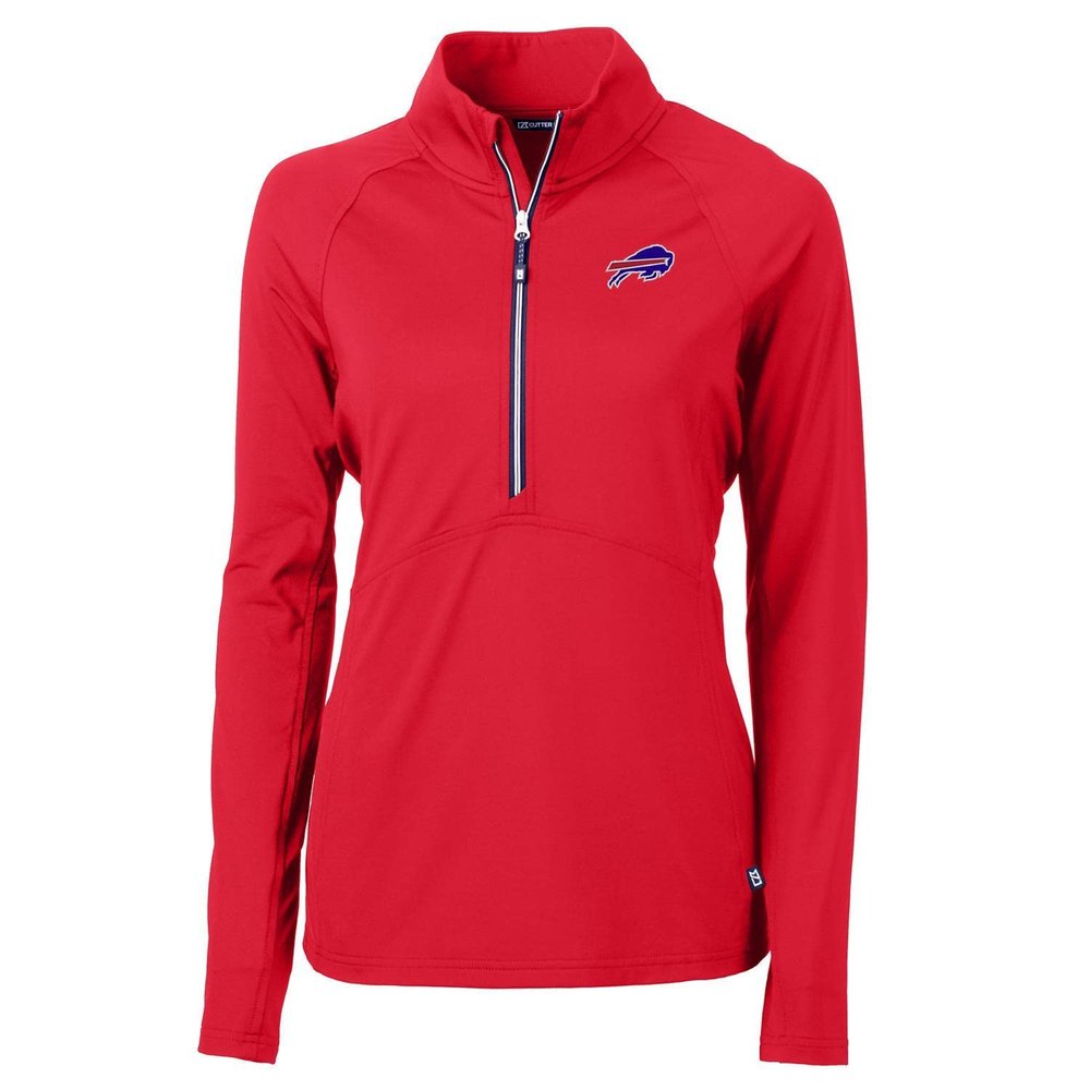 Cutter & Buck Women's Red Buffalo Bills Adapt Eco Knit Half-Zip Pullover Jacket