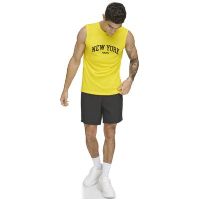 DKNY Men's Sleeveless Quick Dry 40+ Protection UPF Active Top, Yellow, X-Large