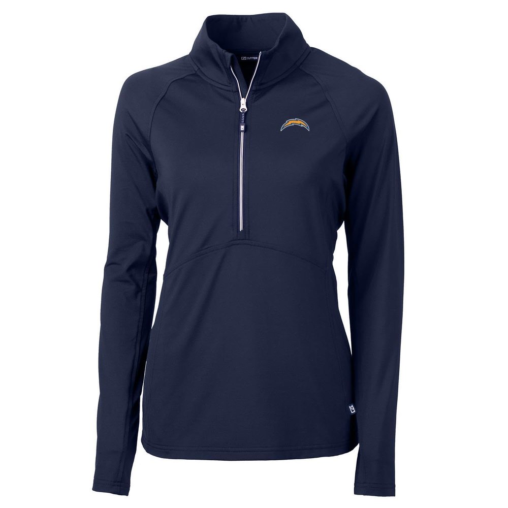 Cutter & Buck Women's Navy Los Angeles Chargers Adapt Eco Knit Half-Zip Pullover Jacket