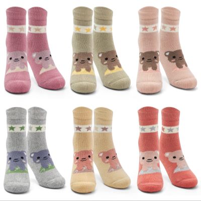 Zestonie Big Girls Winter Socks Kids Warm Socks Thicken Terry Thermal Crew Socks for Girls 6 Pairs 8-10 Years
