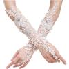 Acenail Lace Fingerless Gloves Floral Ivory Long Gloves Wedding Glove for Brides view 1