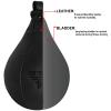 FISTRAGE Speed Ball Boxing Bag Leather MMA Muay Thai Training Punching Dodge Striking Kit with Free Hanging Swivel Workout Speedball Kicking Platform Equipment (Matte Black) view 3