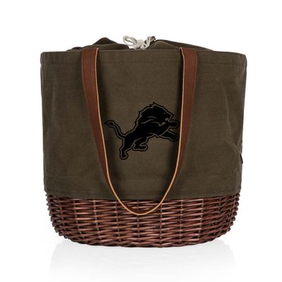 PICNIC TIME Detroit Lions Coronado Canvas and Willow Basket Tote