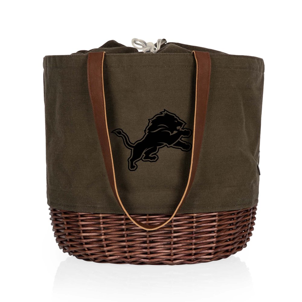 PICNIC TIME Detroit Lions Coronado Canvas and Willow Basket Tote