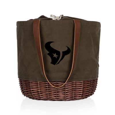 PICNIC TIME Houston Texans Coronado Canvas and Willow Basket Tote