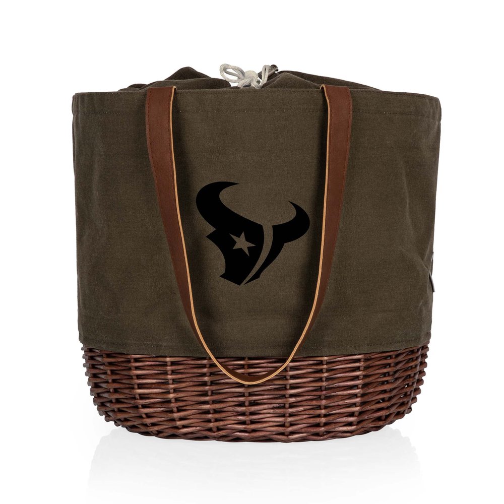 PICNIC TIME Houston Texans Coronado Canvas and Willow Basket Tote