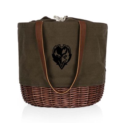 PICNIC TIME Baltimore Ravens Coronado Canvas and Willow Basket Tote