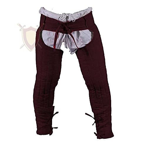 THE MEDIEVALS Lagging Thick Padded Chausses Lower Under Gambeson Hauberk SCA Armor, Brown - Medium