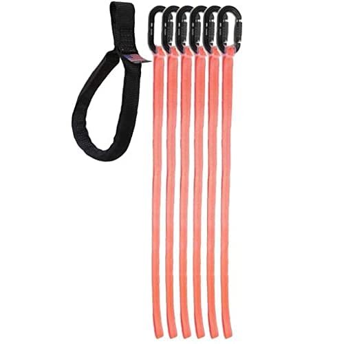 RNA Raider Speedline Climbing Kit - Professional Tree Climbing Equipment, 6 Pack with 7,000 lbf Strength, Includes Raider Oval Carabiners, 40-Inch Speedline Loops, Kong Fast Rubber (Orange)