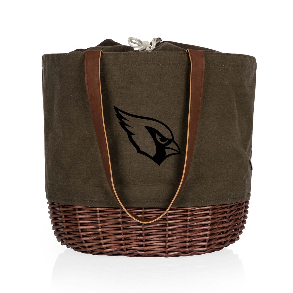PICNIC TIME Arizona Cardinals Coronado Canvas and Willow Basket Tote