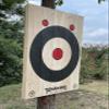 Large 2-Ring Painted Frameless Axe and Knife Throwing Target view 3