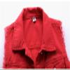 SOUGAO Womens Denim Vest Washed Ripped Crop Sleeveless Jacket(Red US S) view 3