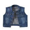 SOUGAO Womens Buttoned Basic Solid Denim Vest Jacket US Size XL view 1
