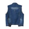 SOUGAO Womens Buttoned Basic Solid Denim Vest Jacket US Size XL view 2