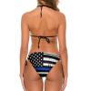 American Blue Line Police Stars Flag Pattern Swimsuits Triangle Bikini 2 Piece Set Swimwear for Women Girls view 4