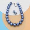 1920s Long Pearl necklace Costume Pearl Jewelry Gatsby Accessories Chunky Beaded Necklace for Women Handmade Wood Resin Beaded Necklace Jewelry Gift (big grey pearl necklace) view 3