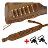Leather Rifles Shell Holder .30-06 .45-70 .357, .410GA Buttstock with Hunting Cartridge Sling Straps Remington (Brown Set) view 2