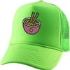 ALLNTRENDS Trucker Hat Noodles Embroidered Food Baseball Cap Adjustable Snapback (Neon Green) view 1