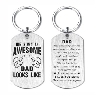 ABNTY Fathers Day Dad Gifts - Best Dad Ever Keychain - Daddy Keychain, Fathers Day Gift for Dad, Dad Birthday Christmas Gift
